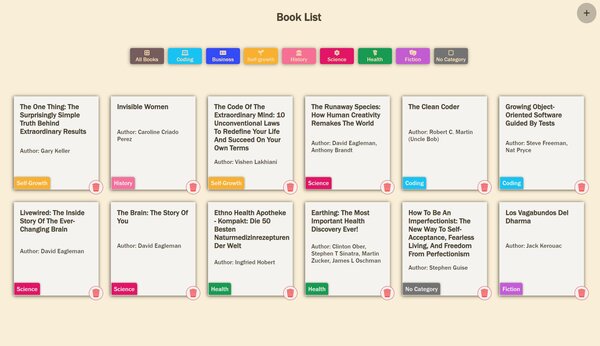 book list app - project screenshot